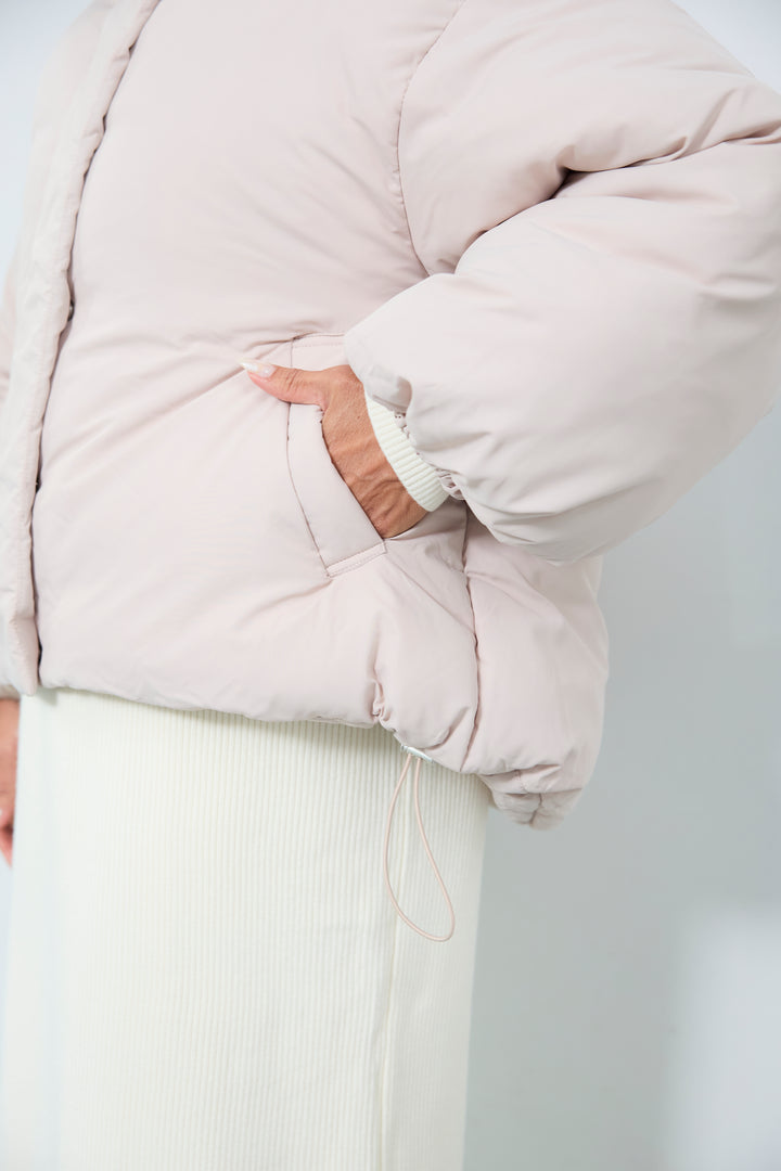 スタンドカラー中綿ショートブルゾン