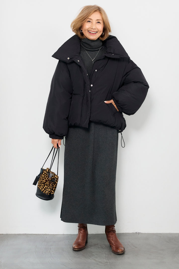 スタンドカラー中綿ショートブルゾン