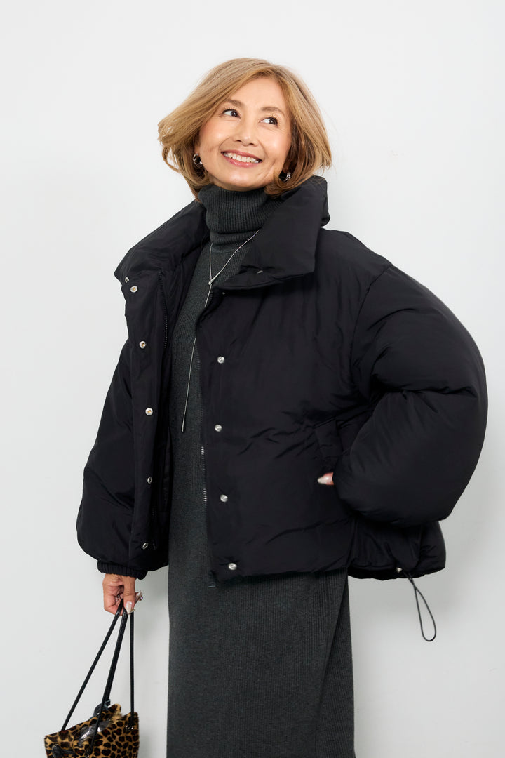 スタンドカラー中綿ショートブルゾン