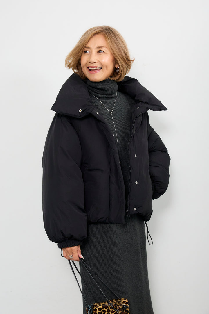 スタンドカラー中綿ショートブルゾン