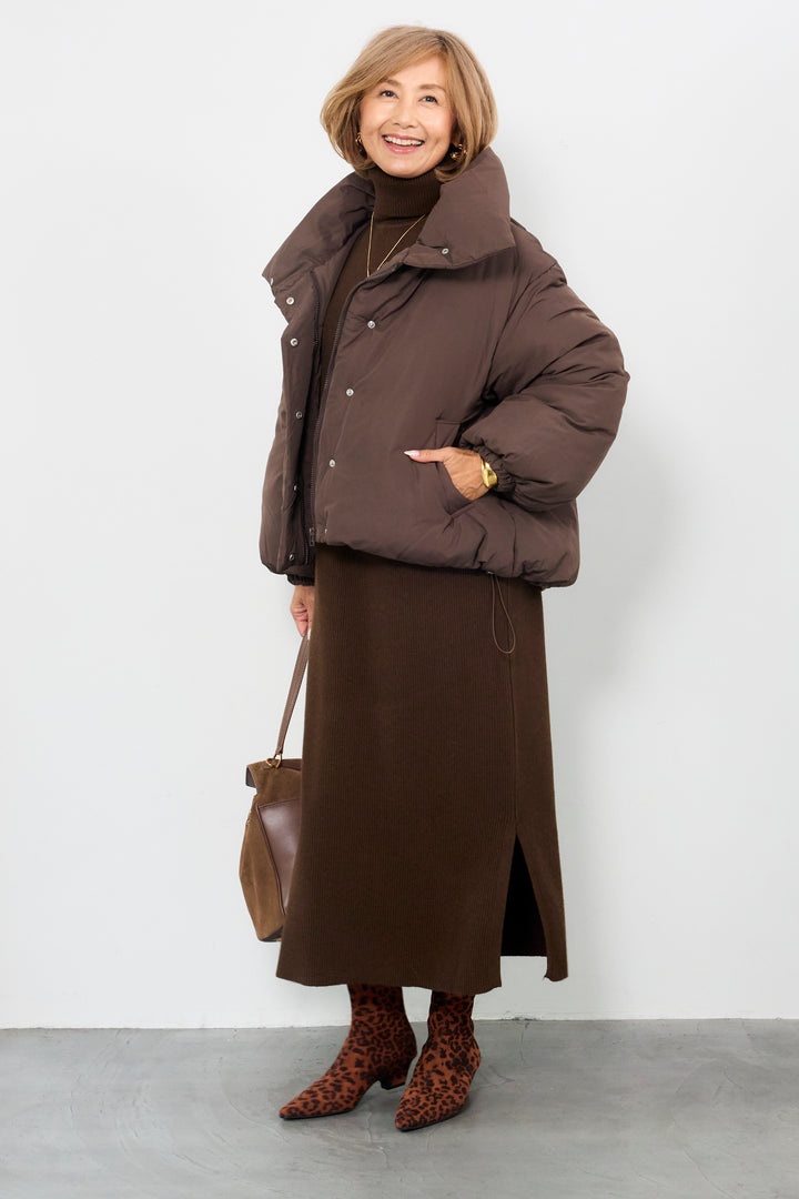 スタンドカラー中綿ショートブルゾン