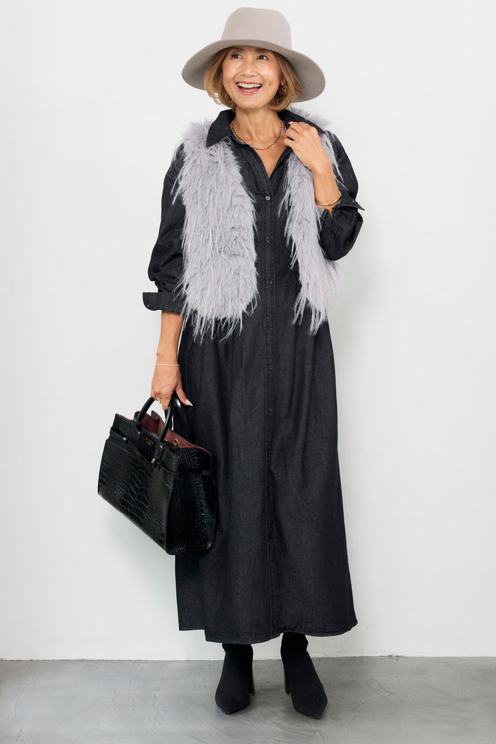 ロングシャギーベスト