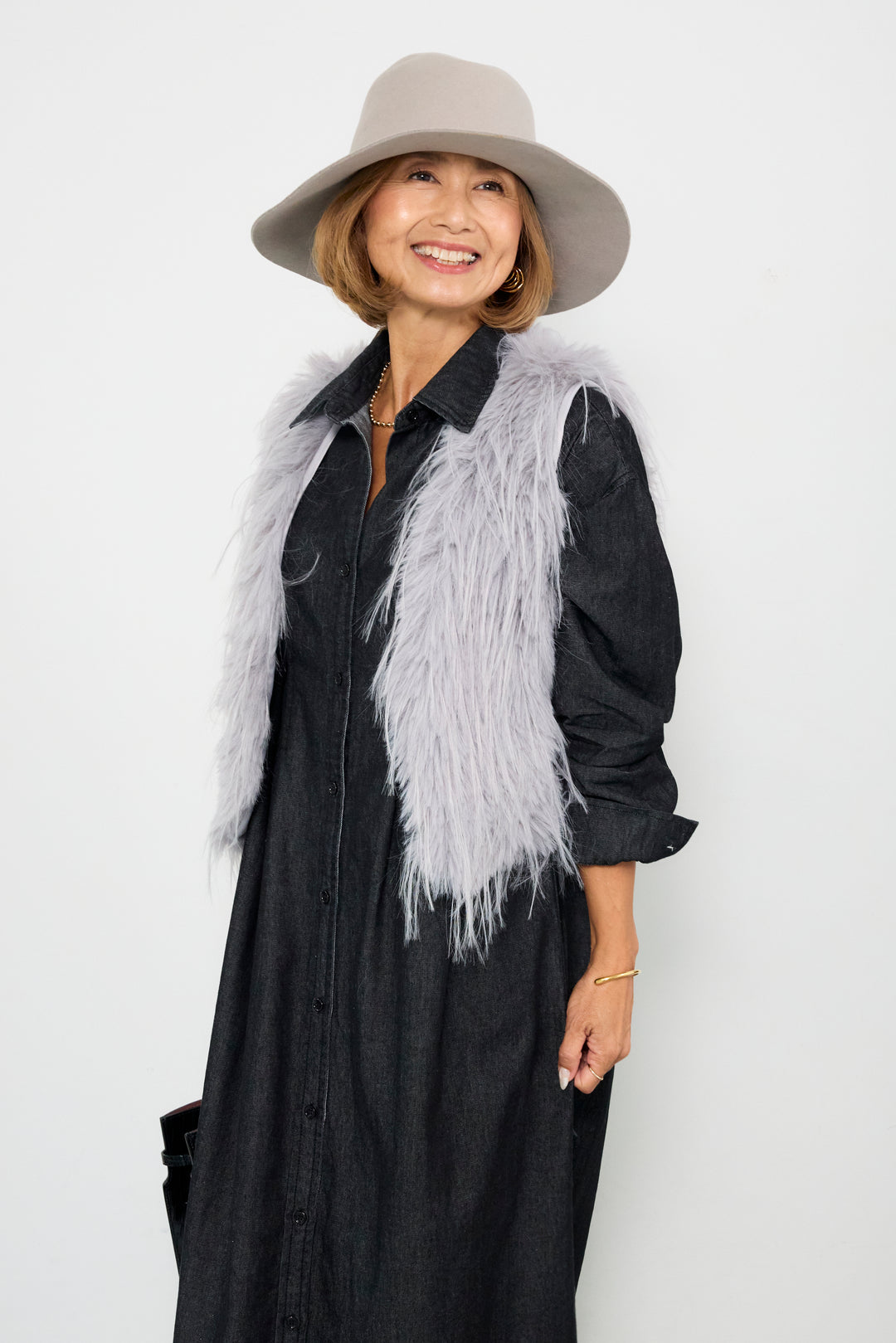 ロングシャギーベスト