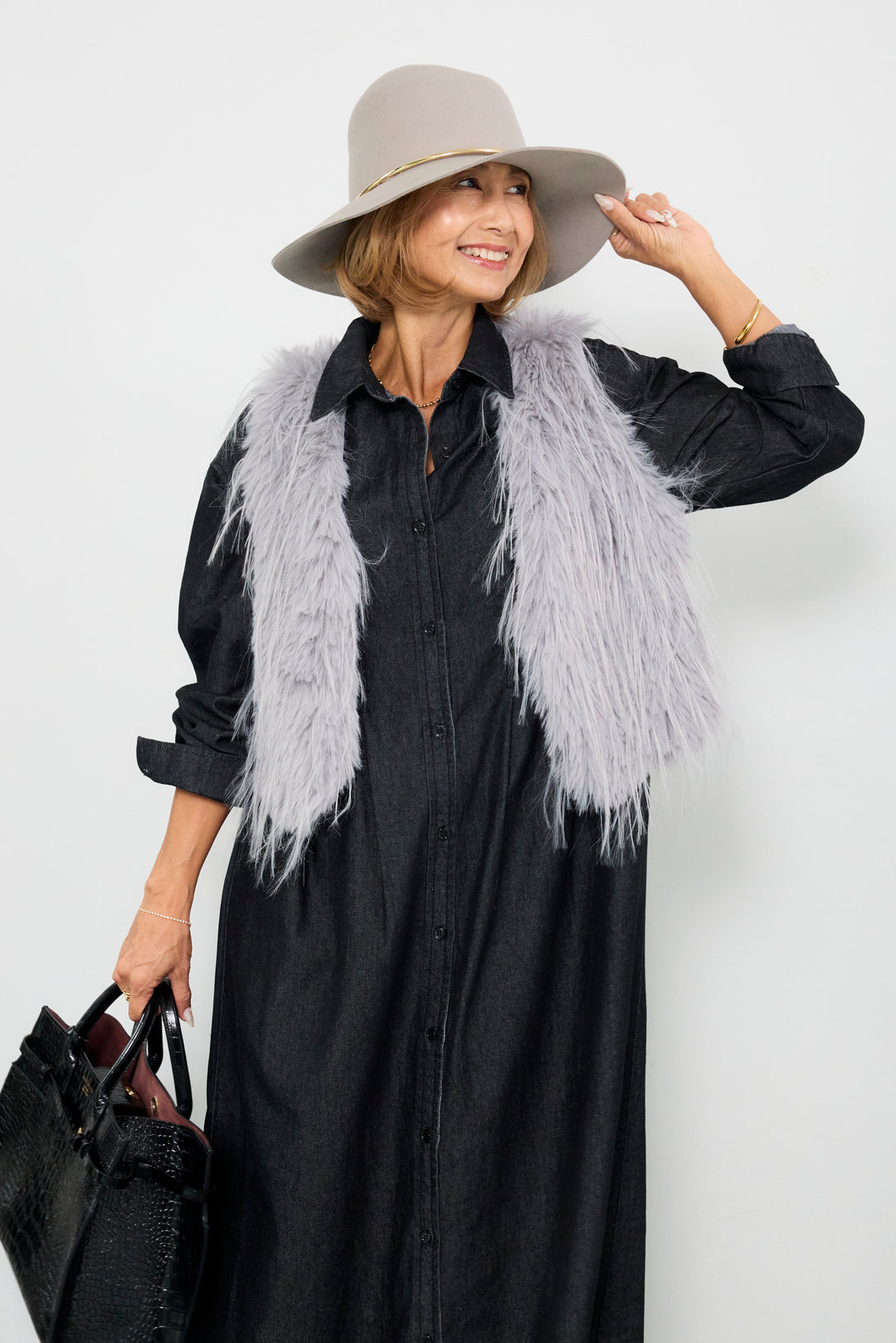 ロングシャギーベスト