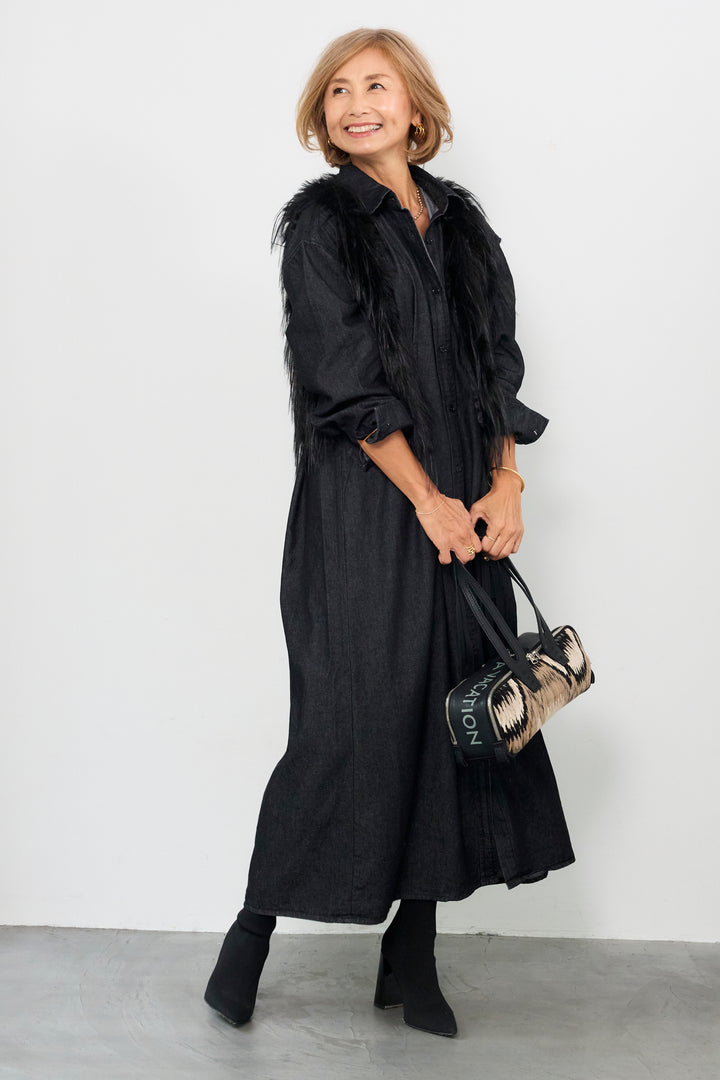 デニムタックシャツワンピース