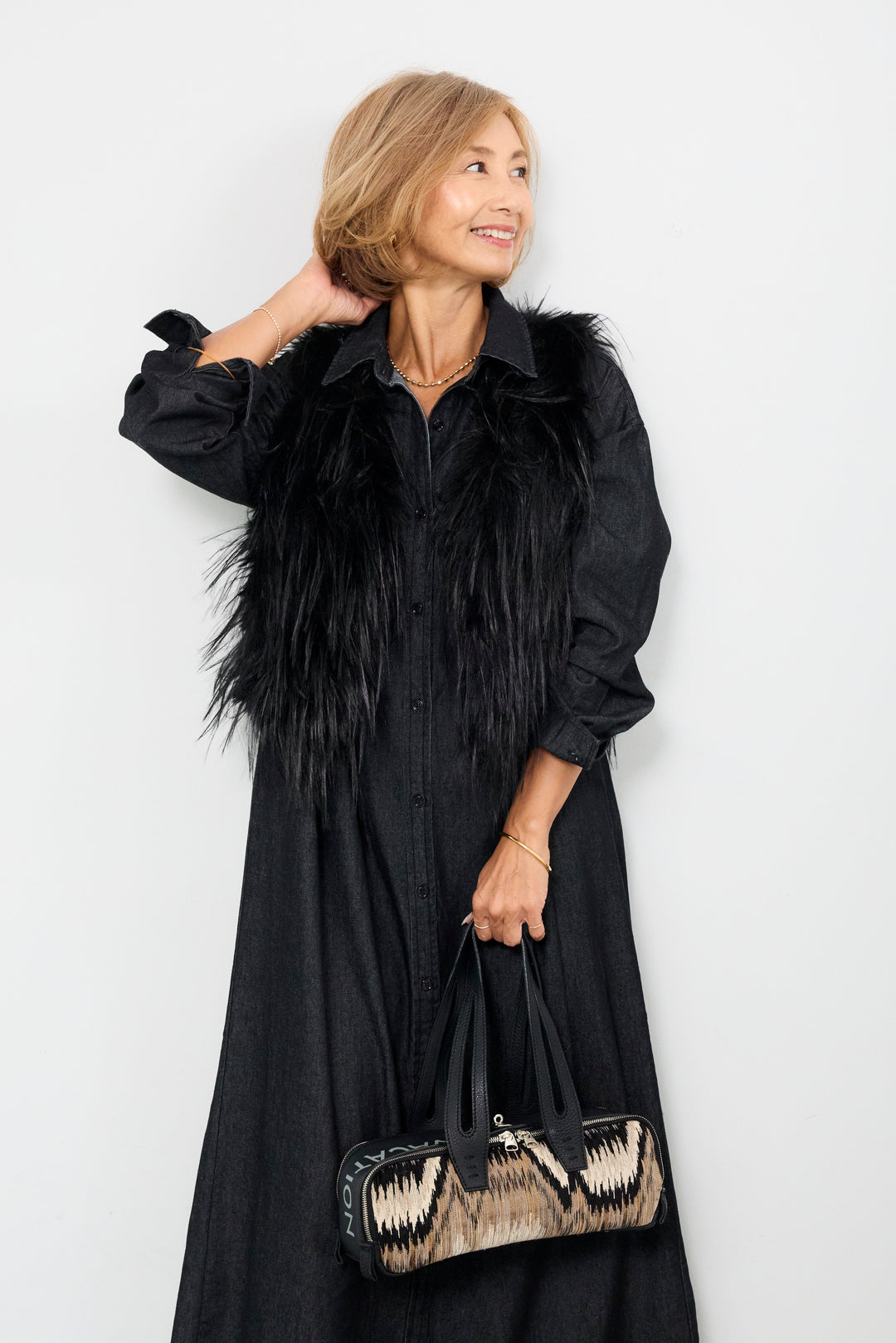 ロングシャギーベスト