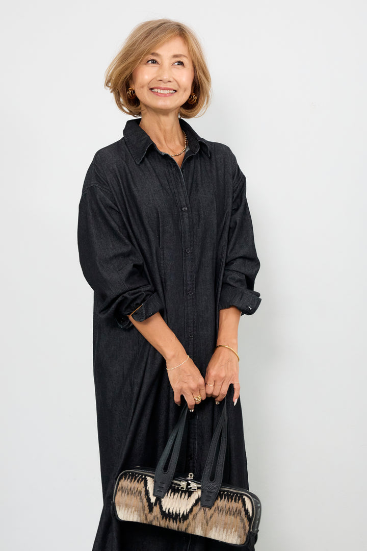 デニムタックシャツワンピース