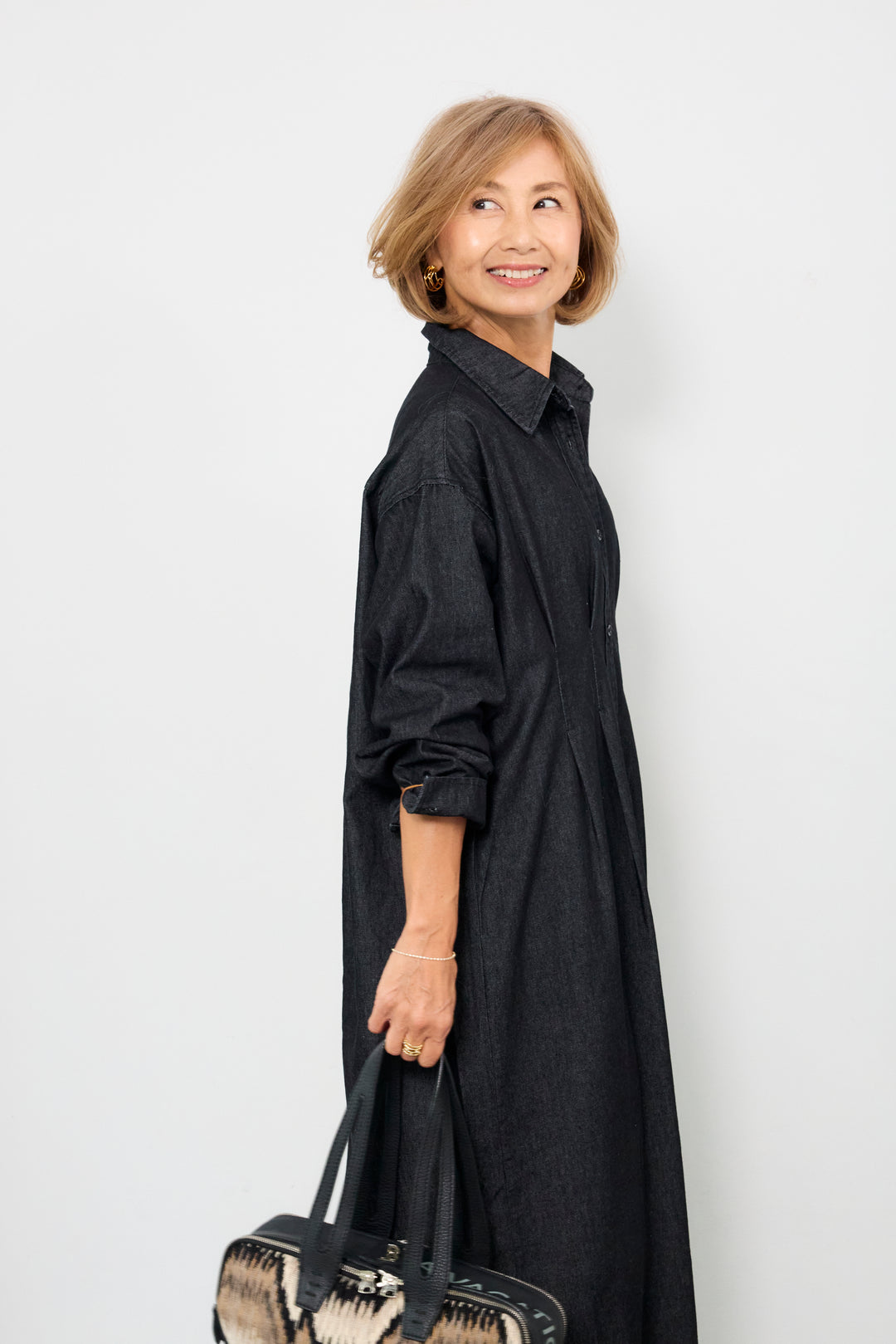 デニムタックシャツワンピース