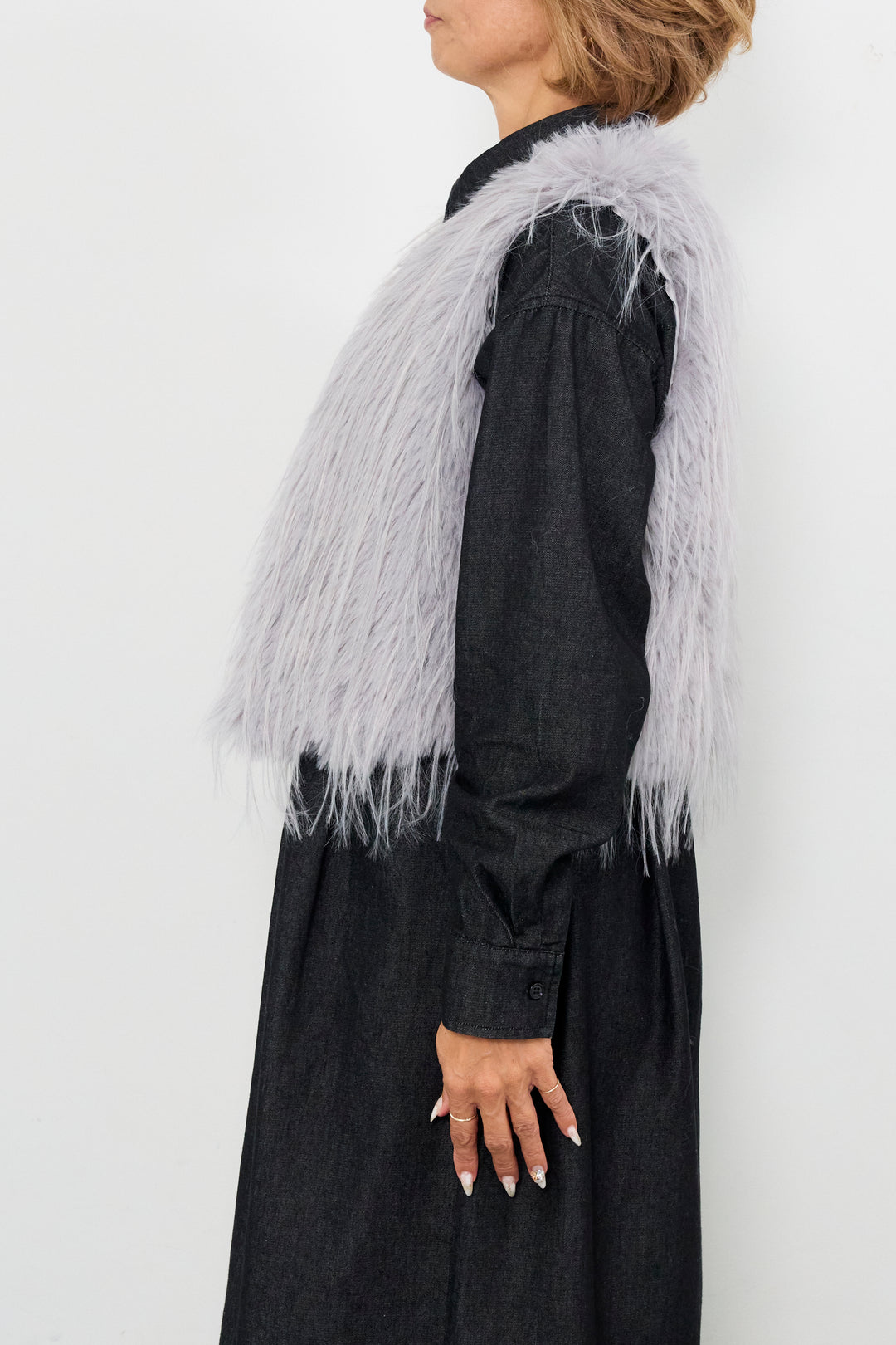 ロングシャギーベスト