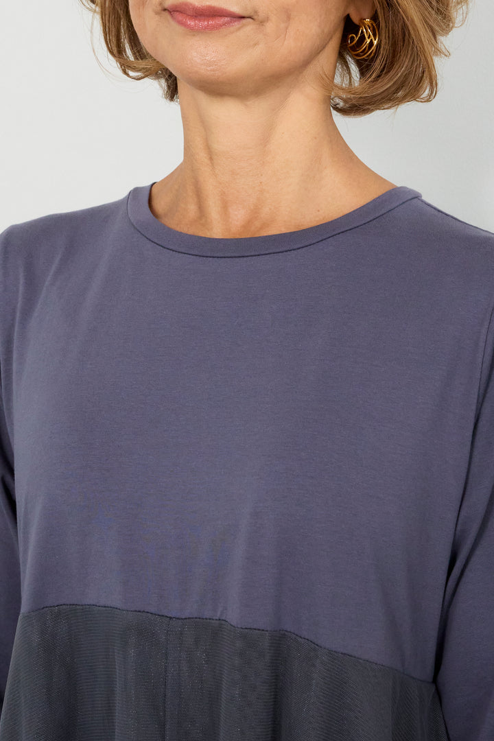 チュール切替カットワンピース