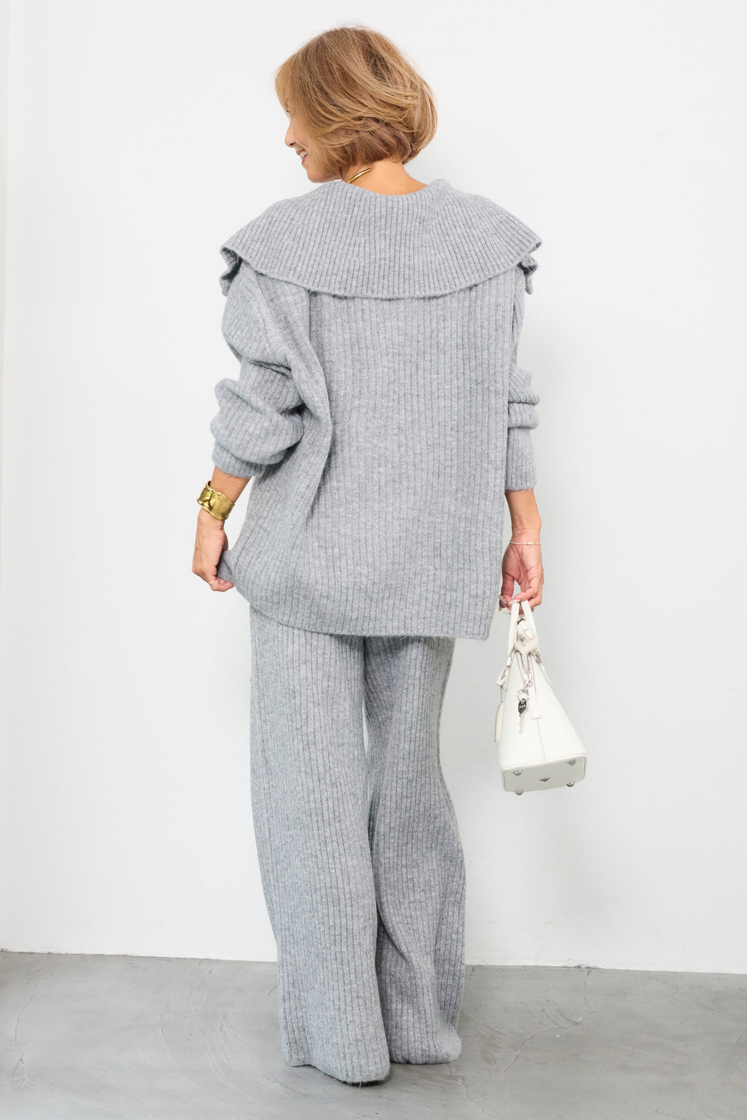 2WAYビッグカラーリブニットセットアップ