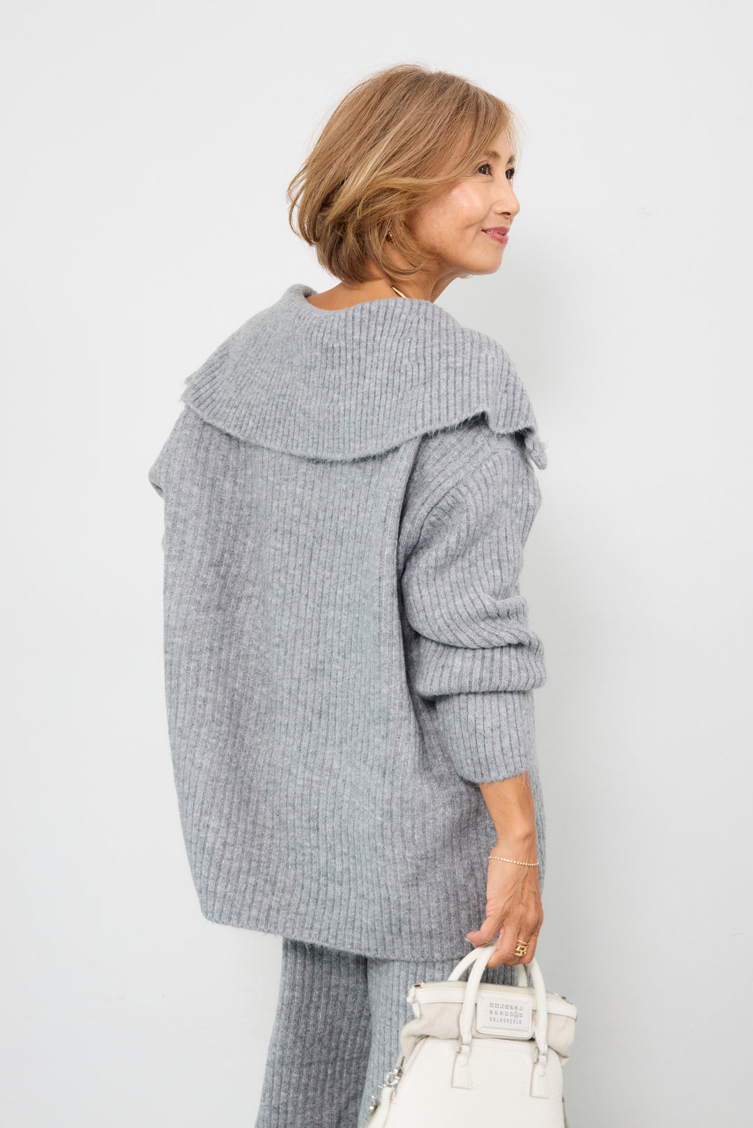 2WAYビッグカラーリブニットセットアップ