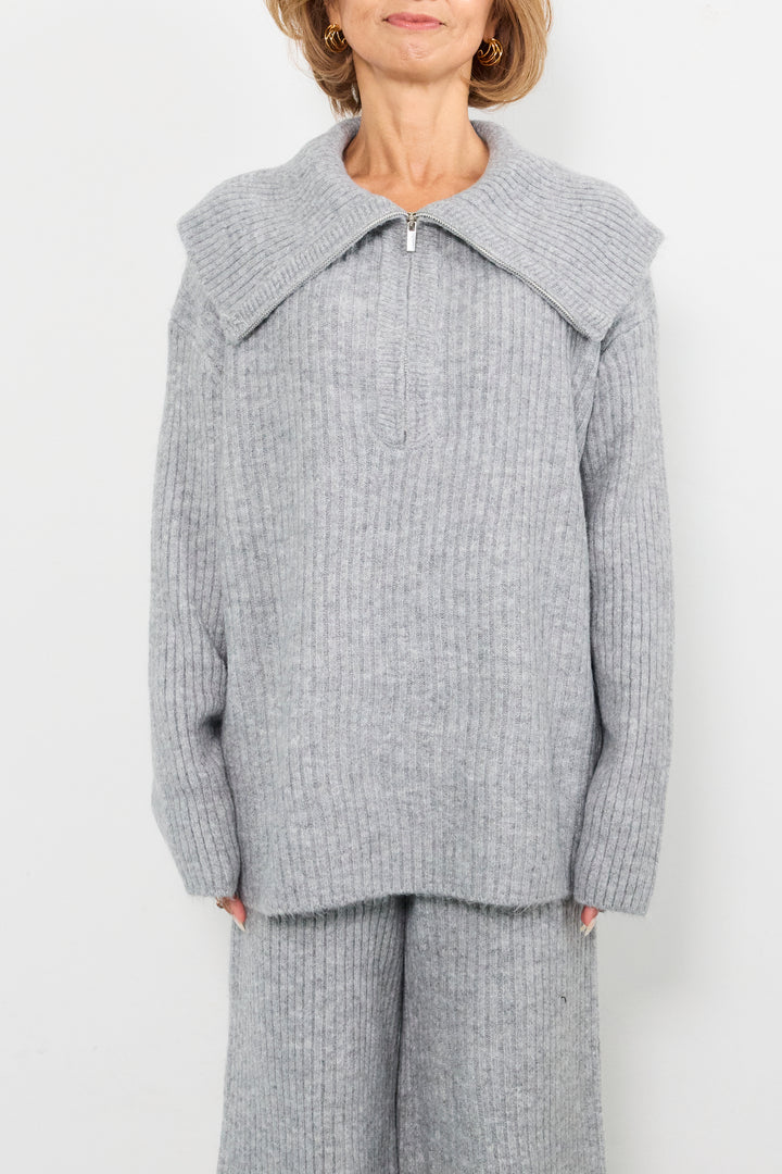 2WAYビッグカラーリブニットセットアップ