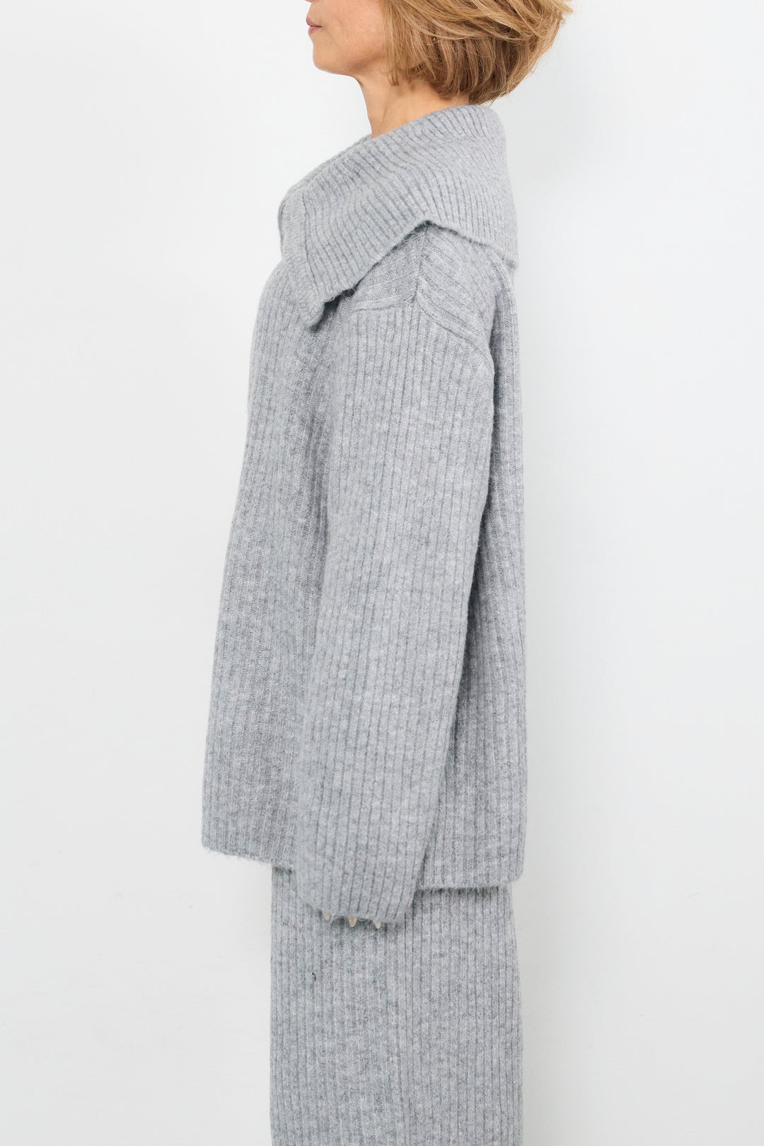 2WAYビッグカラーリブニットセットアップ