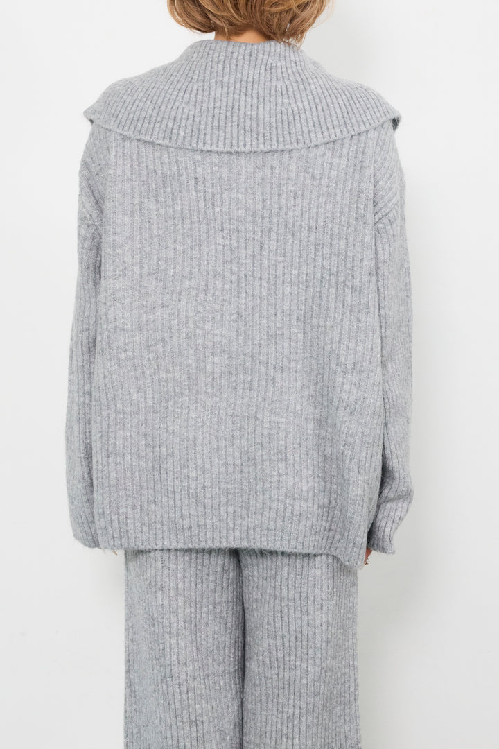 2WAYビッグカラーリブニットセットアップ