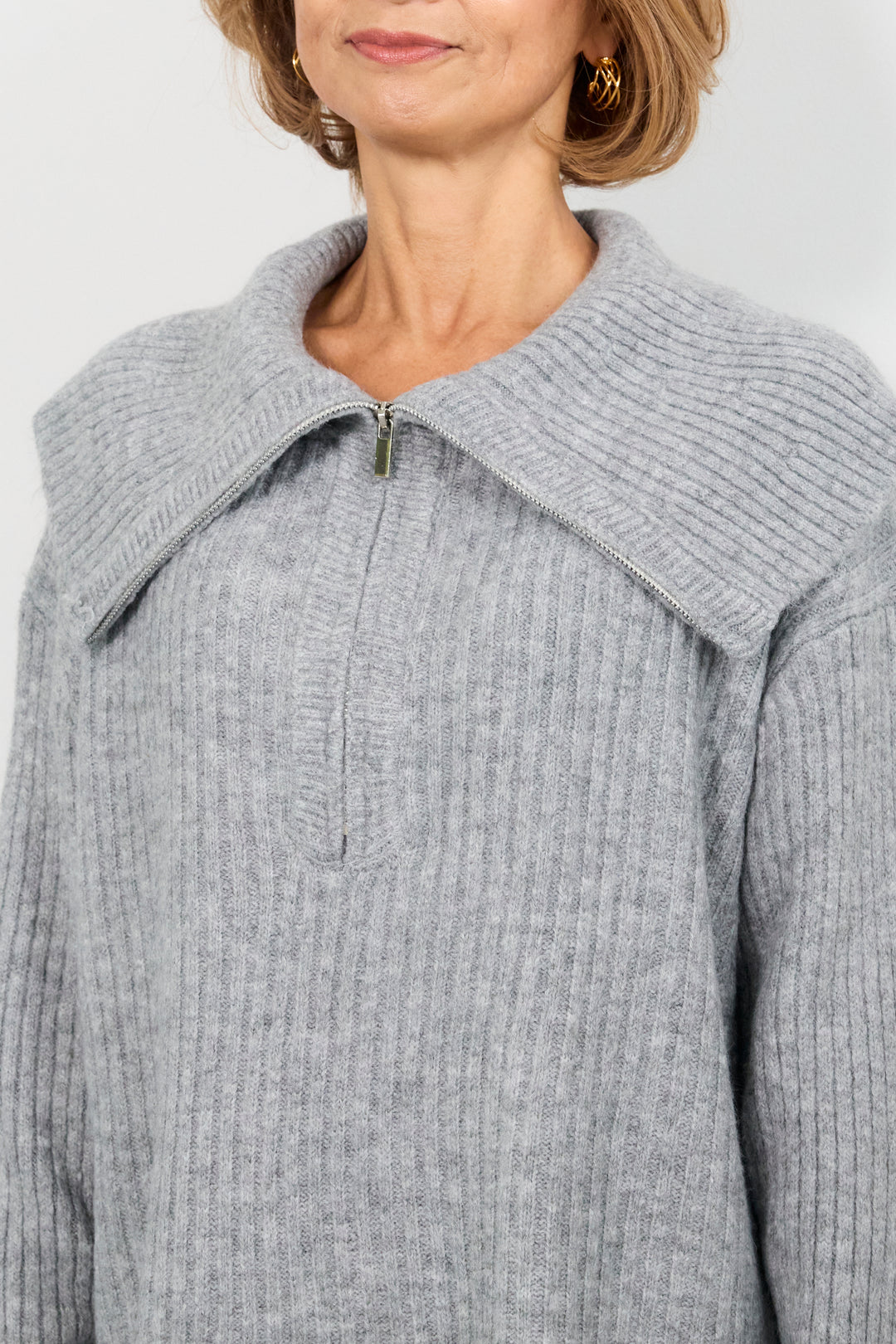 2WAYビッグカラーリブニットセットアップ