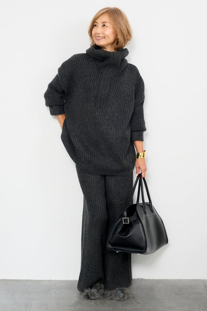 2WAYビッグカラーリブニットセットアップ