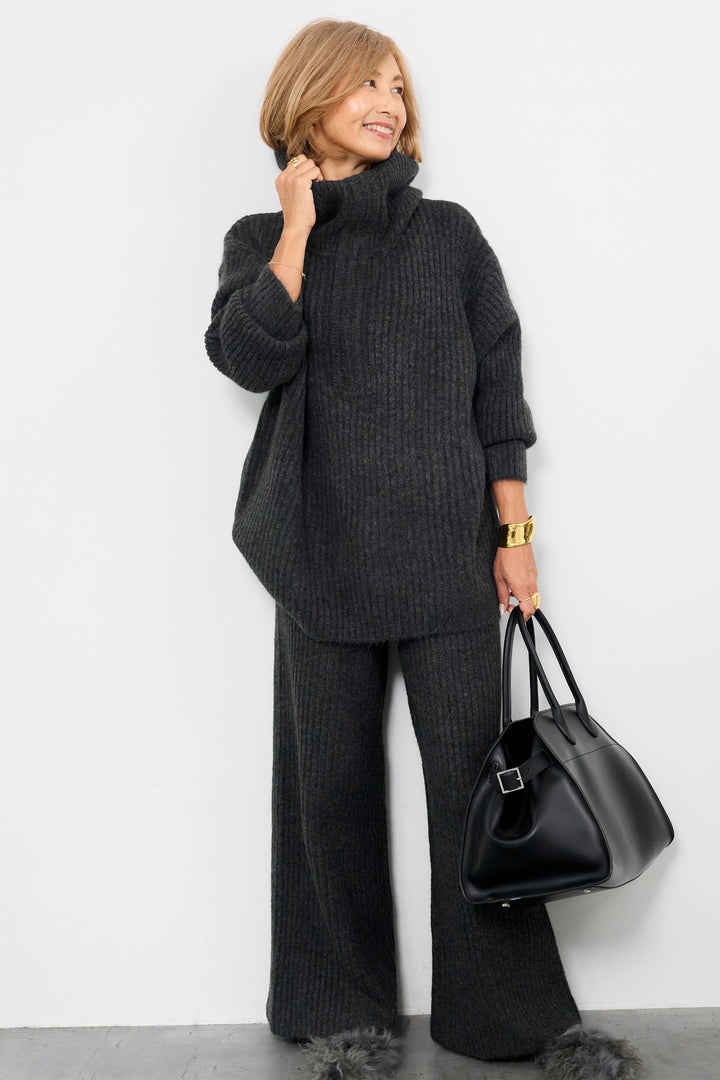 2WAYビッグカラーリブニットセットアップ