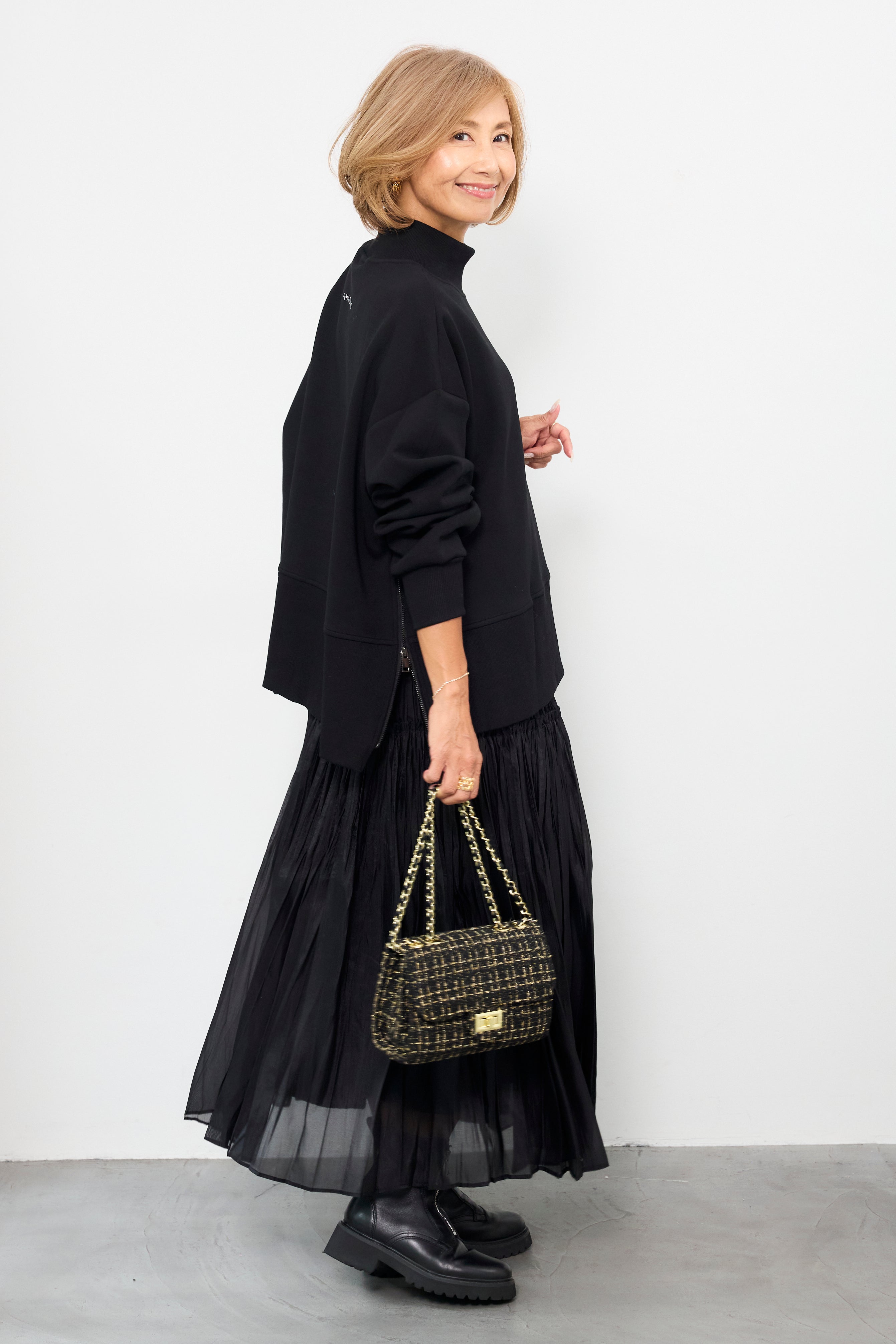 サイドジップモックネックプルオーバー – plusotoha