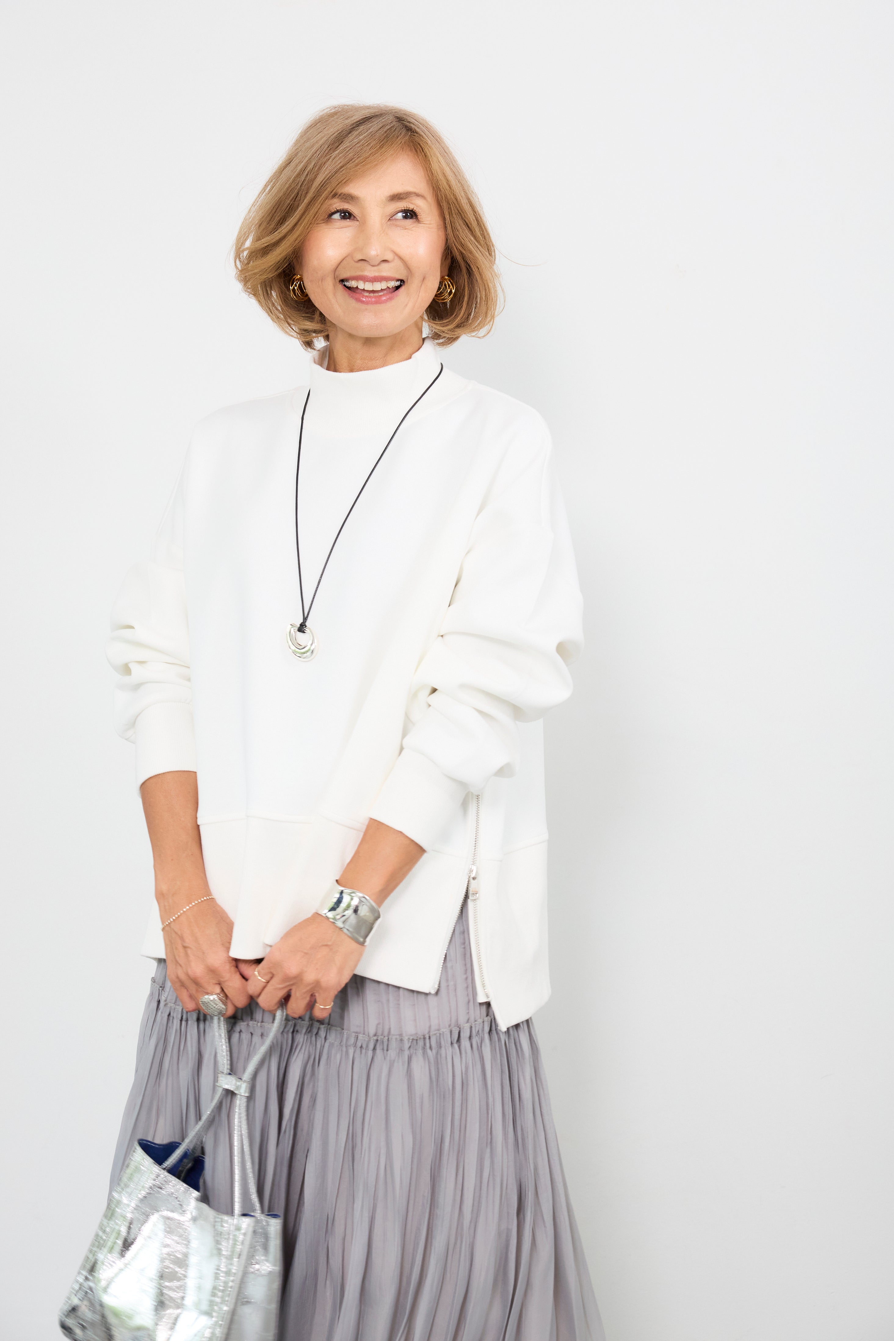 サイドジップモックネックプルオーバー – plusotoha