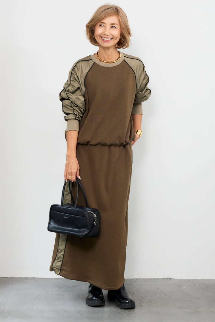 ボンバーヒート×タフタギャザープルオーバー