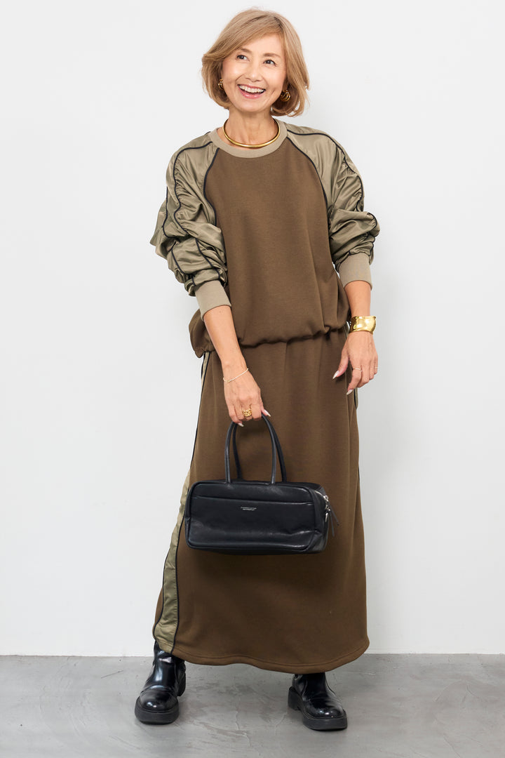 ボンバーヒート×タフタギャザープルオーバー