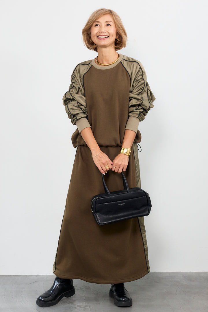 ボンバーヒート×タフタギャザープルオーバー