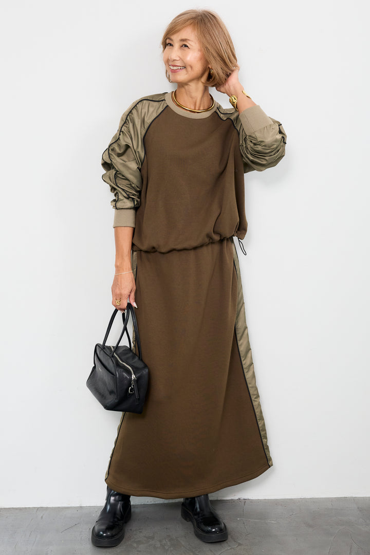 ボンバーヒート×タフタギャザープルオーバー