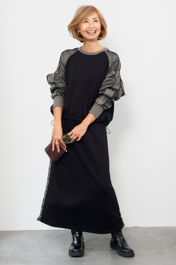 ボンバーヒート×タフタギャザープルオーバー