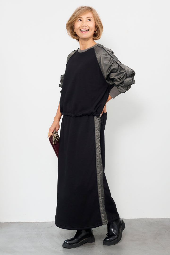 ボンバーヒート×タフタギャザープルオーバー