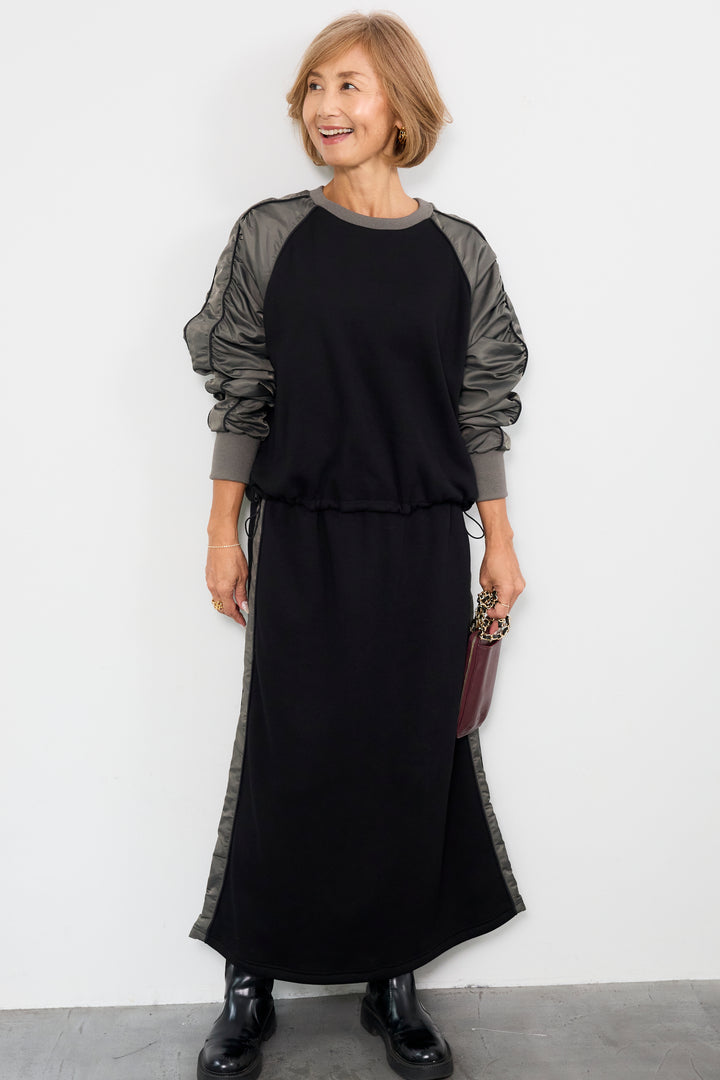 ボンバーヒート×タフタギャザープルオーバー