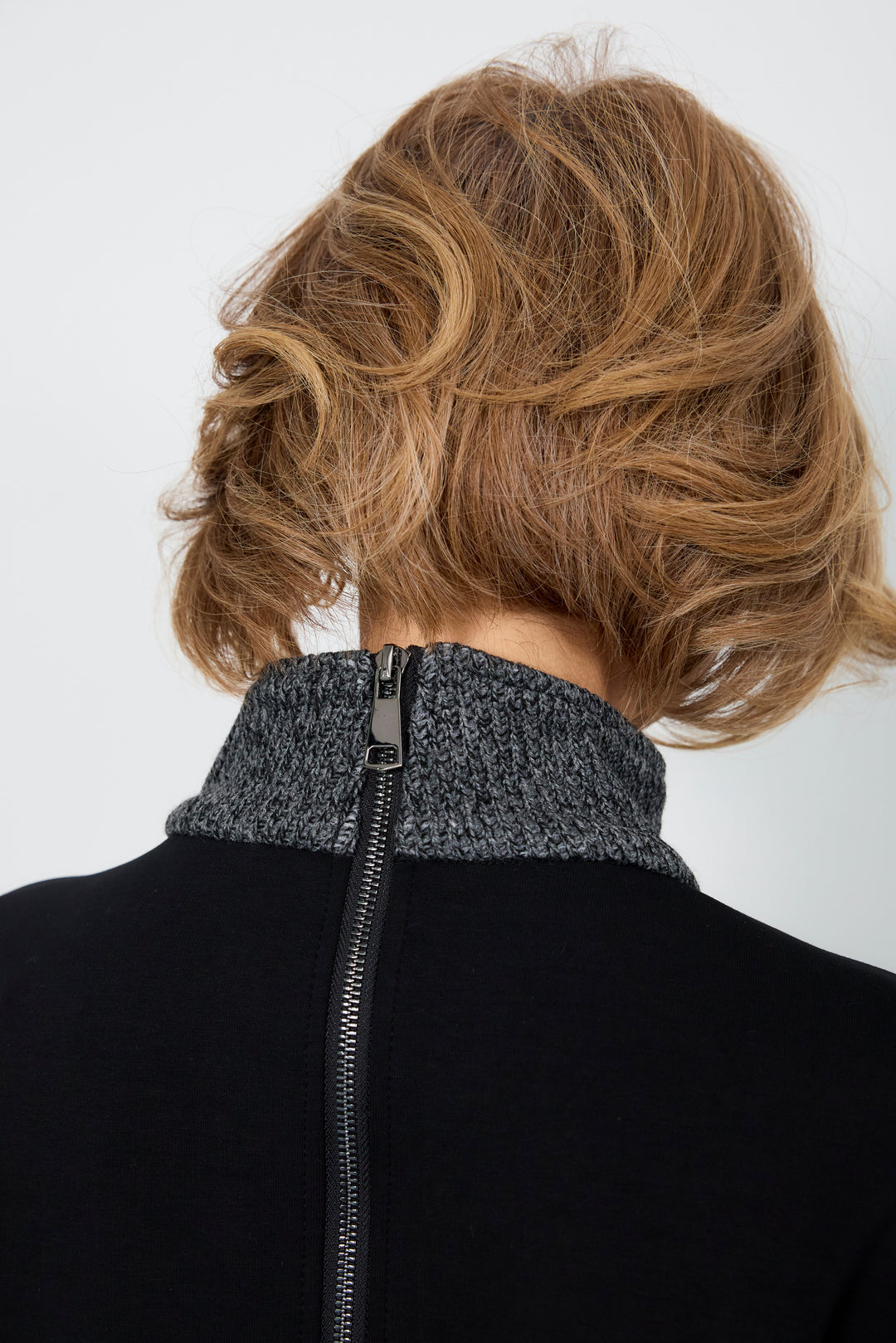 ニット切替ジッププルオーバー