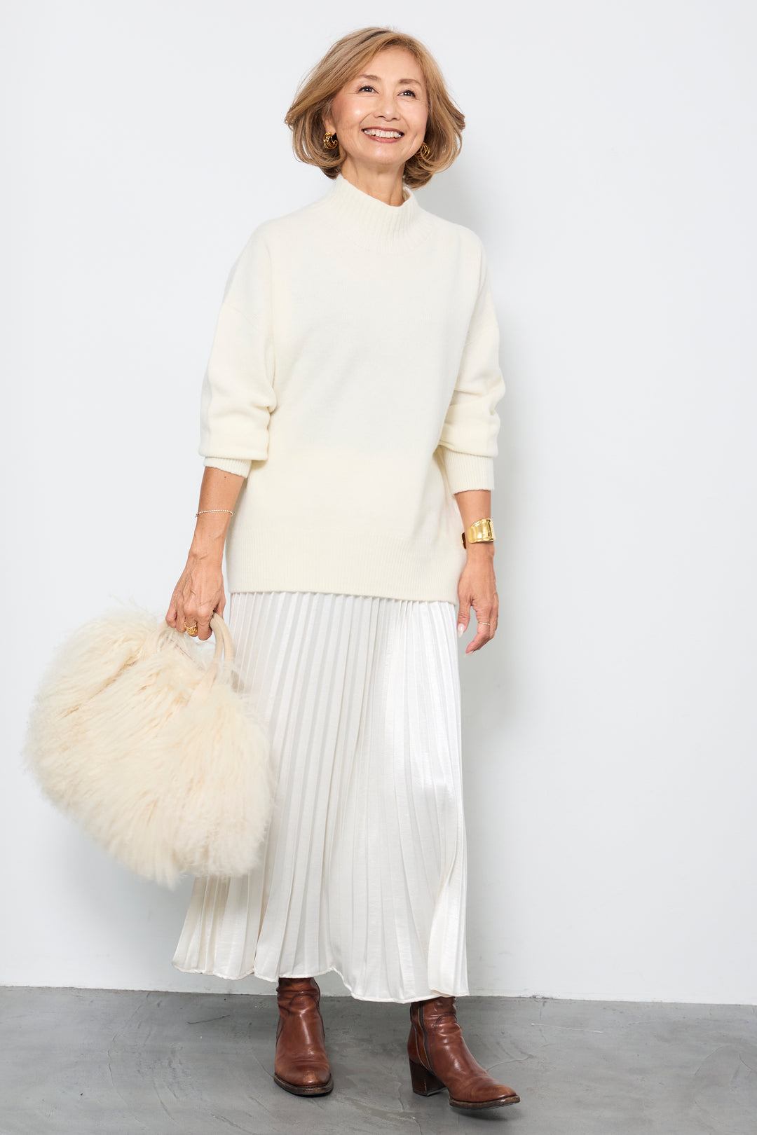 【ジャパンメイド】山形ウールハイネックニット