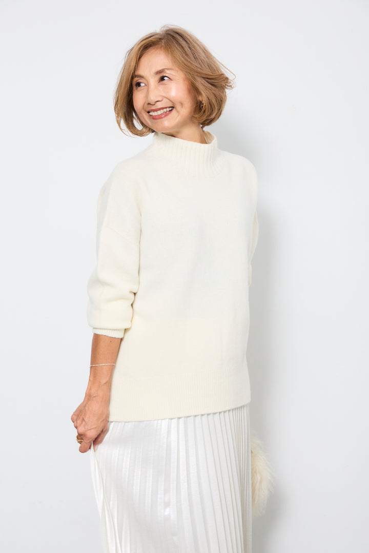 【ジャパンメイド】山形ウールハイネックニット