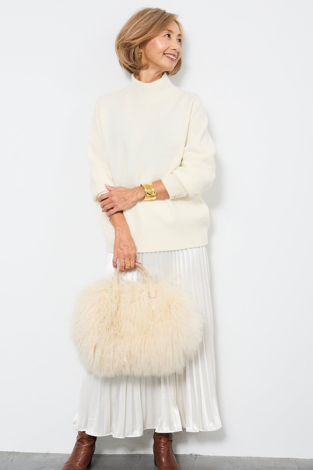 【ジャパンメイド】山形ウールハイネックニット