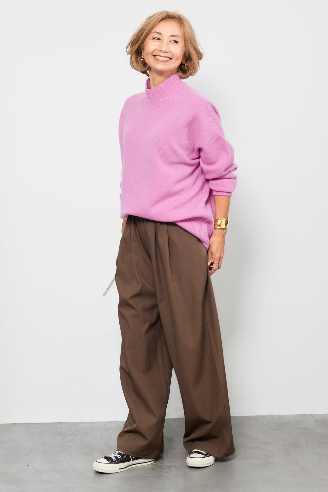 【ジャパンメイド】山形ウールハイネックニット