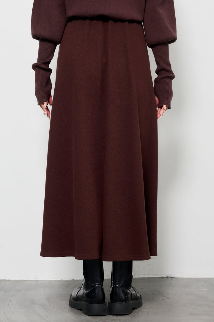 [SET]シャギーニットアンサンブル+ウエストギャザースカート(2set)