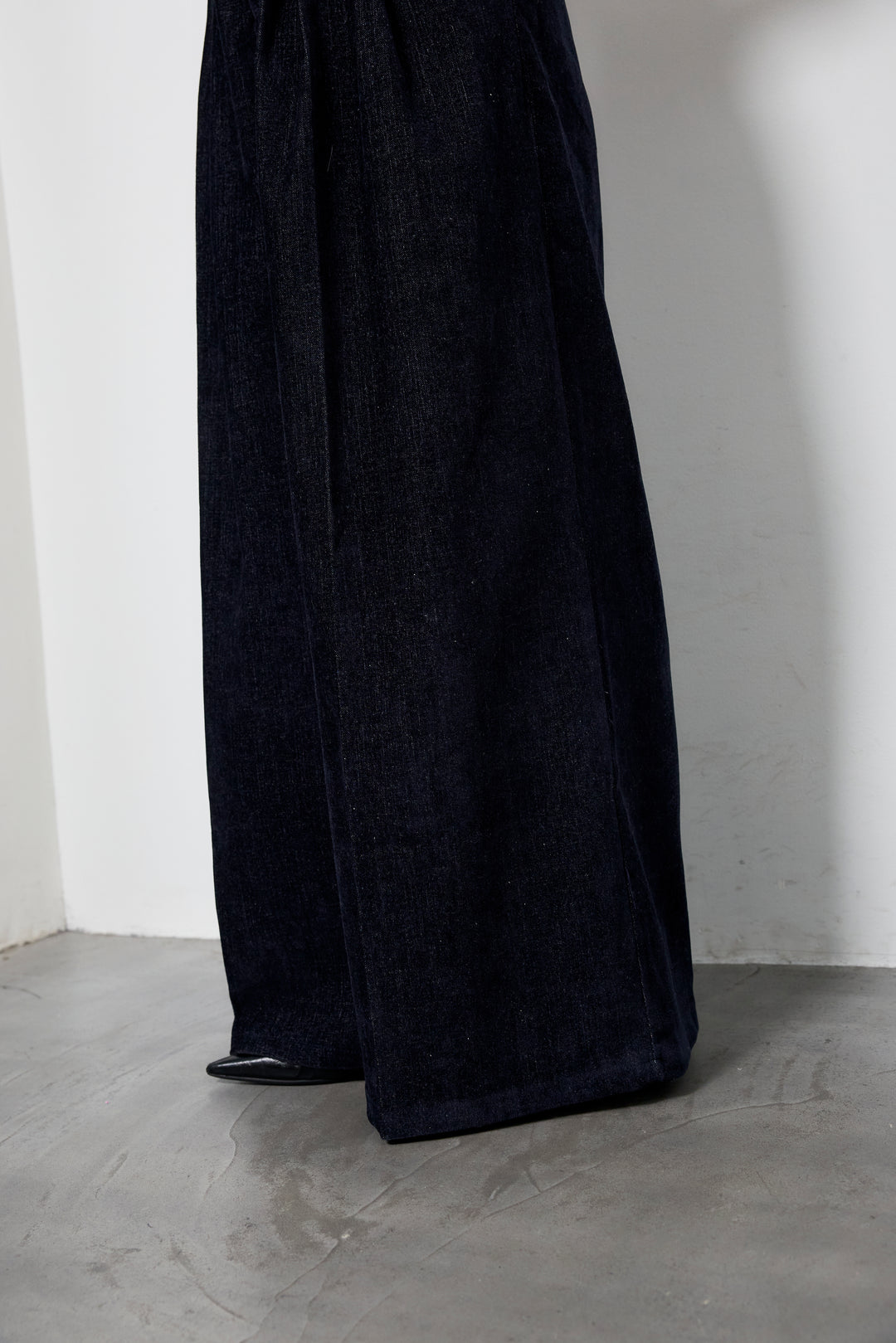 デニムライク起毛ワイドパンツ