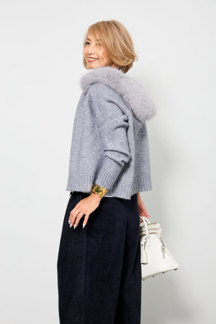 デニムライク起毛ワイドパンツ