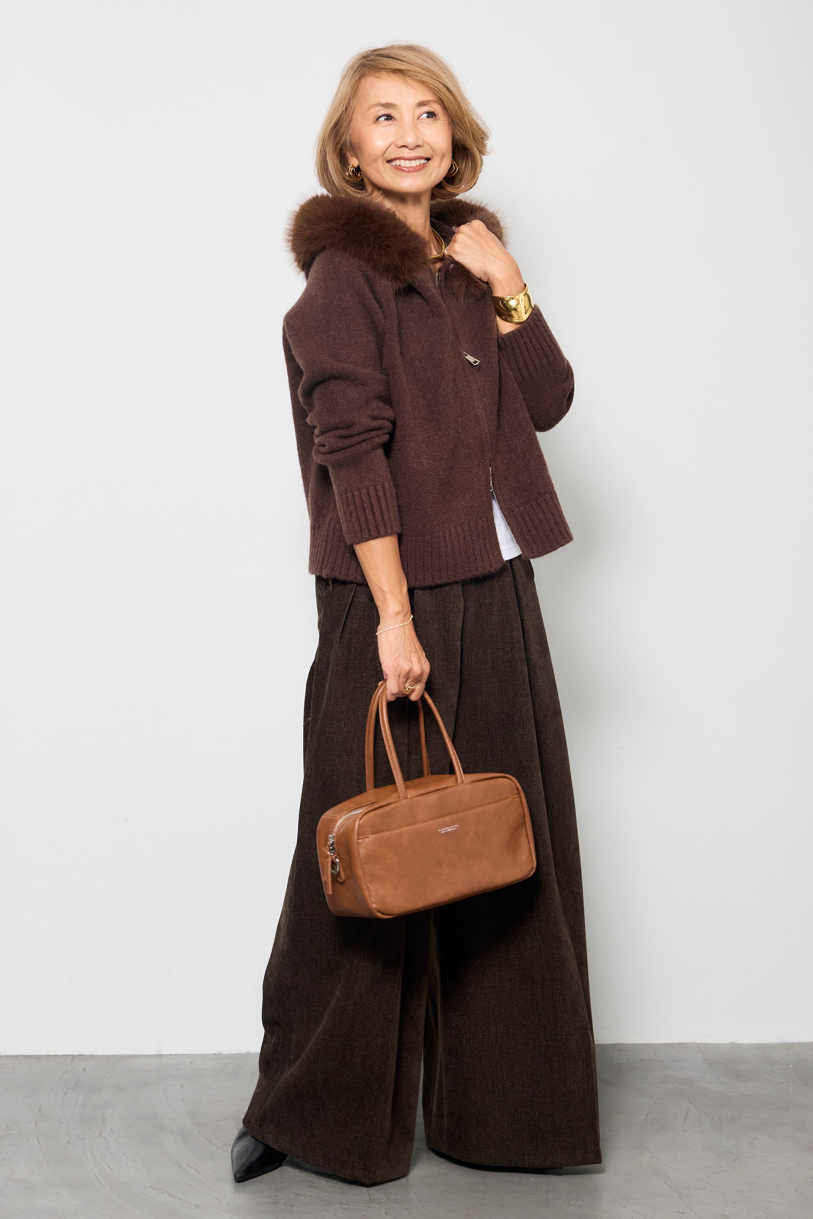 ファーフードニットパーカー – plusotoha