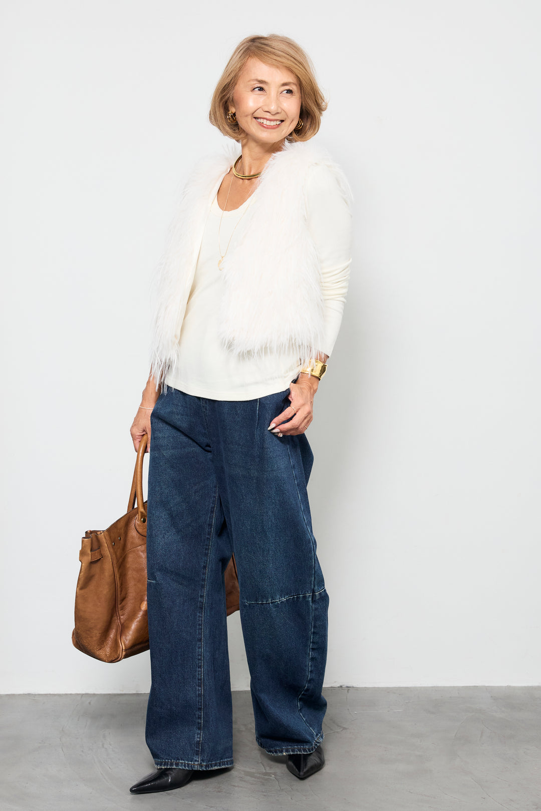 ロングシャギーベスト