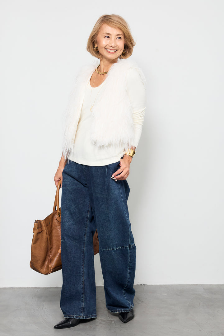 ロングシャギーベスト