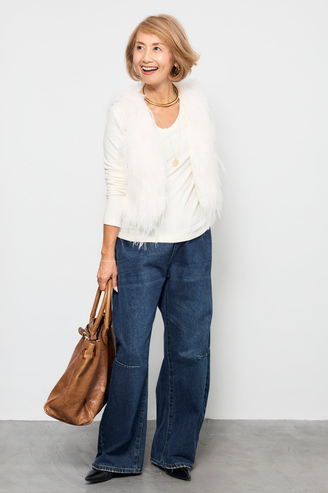 ロングシャギーベスト