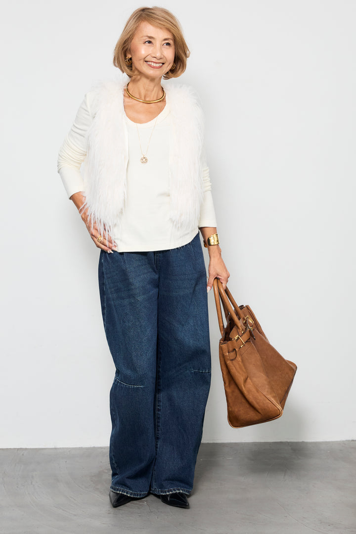 ロングシャギーベスト