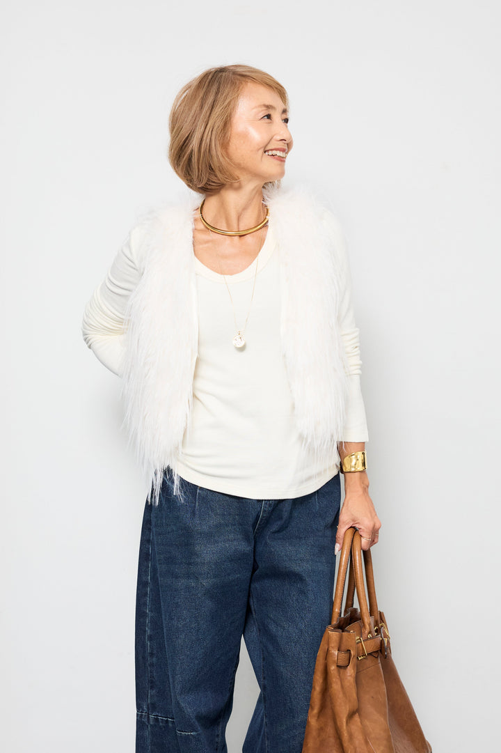 ロングシャギーベスト