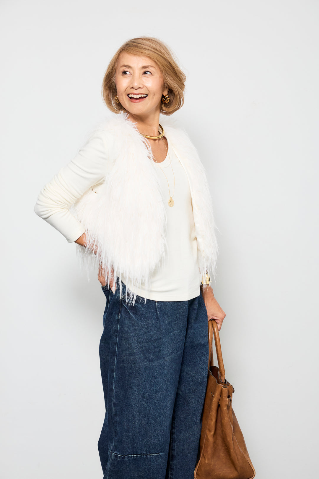 ロングシャギーベスト