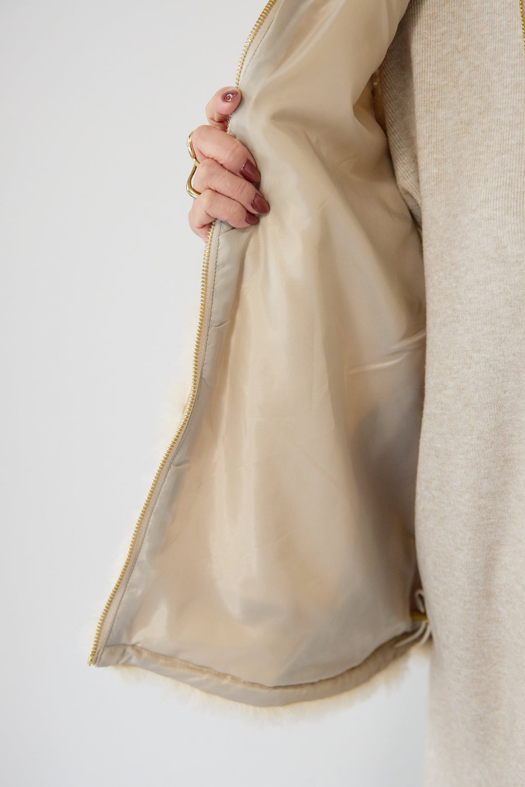 [SET]ロングミックスファーベスト+ニットアップ アシンメトリープルオーバー＆ロングスカート(2set)