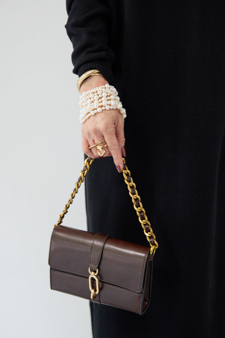 [SET]スタンドカラーケープコート+Vネック ロングニットワンピース(2set)