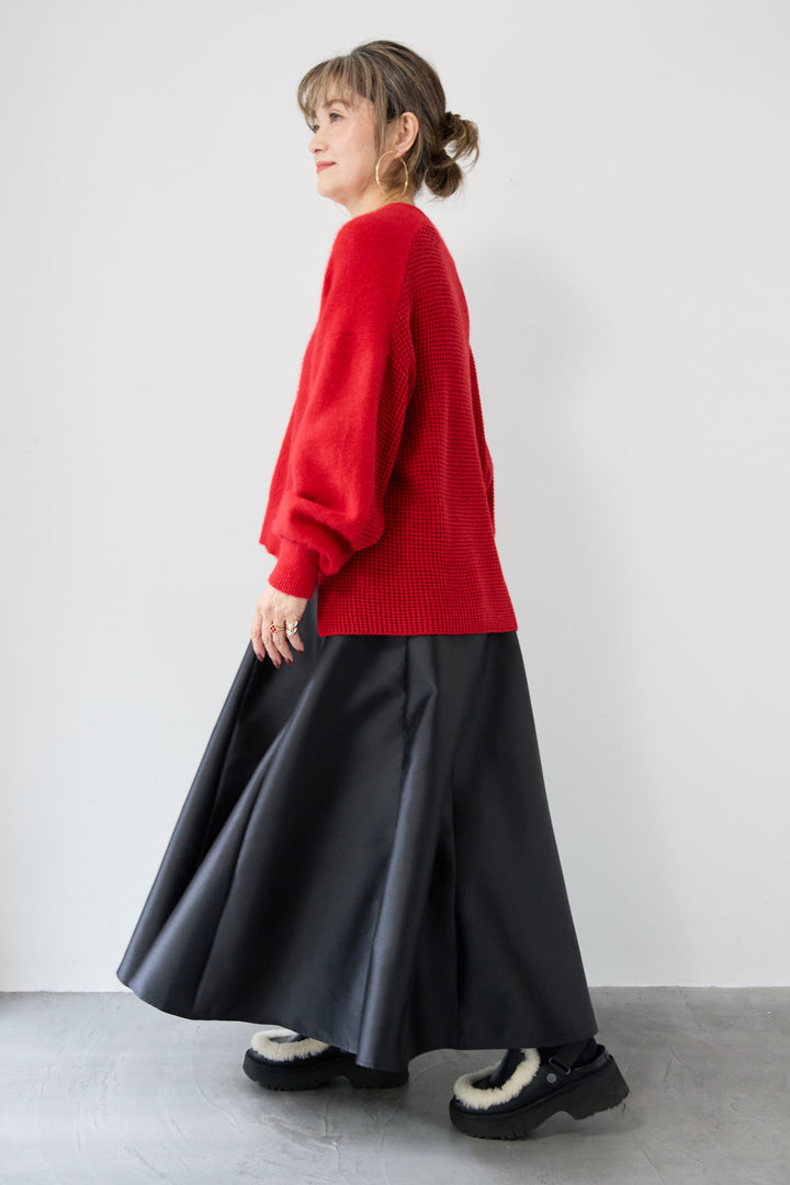 ラクーン混×毛混 切替カーディガン