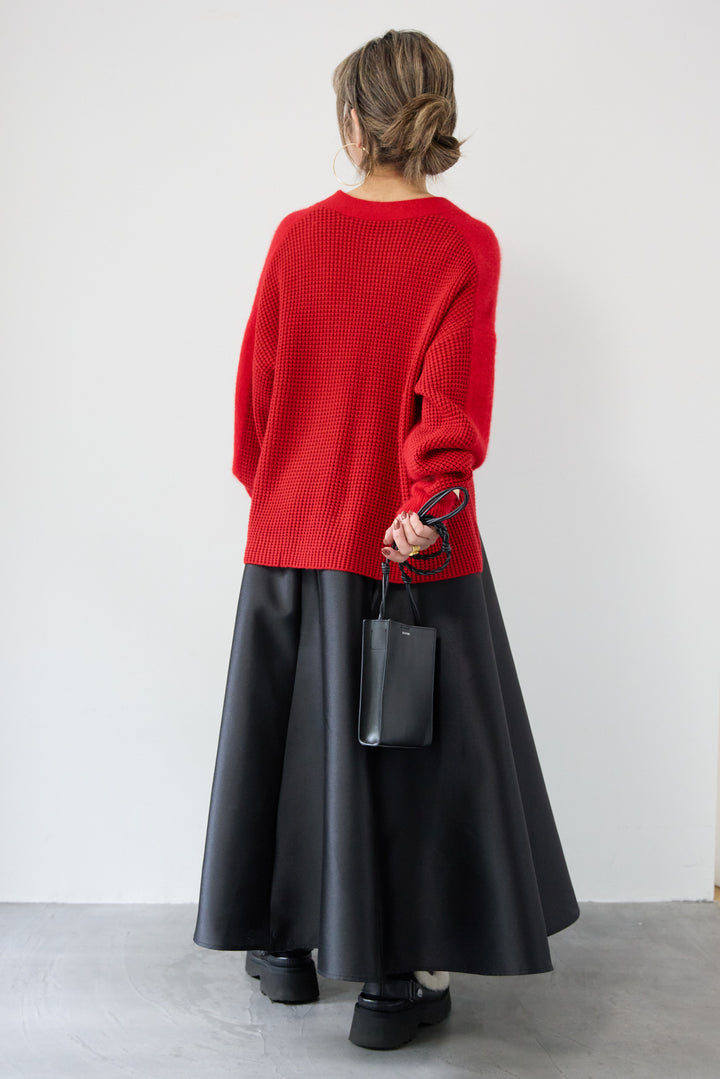 ラクーン混×毛混 切替カーディガン